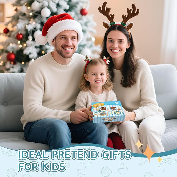 Wooden Play Kitchen Accessories - Pretend Play Food for Toddlers with Dishes Pots & Pans for 3 Year Old, Cutting Fruits Vegetables Toys Birthday Xmas Stocking Stuffers Gifts for Boys Girls 4 5 6