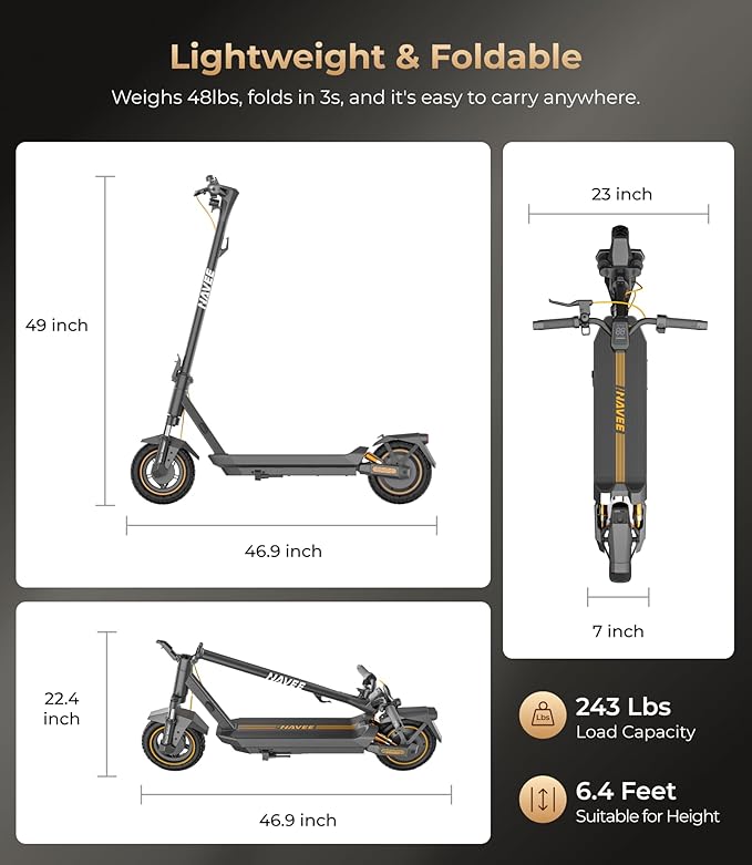 NAVEE GT3 Series Electric Scooter Adults, e Scooter, Fast 20 Mph, 700w 500w Motor with Suspension, Long Range 30 Miles, 10" Tires All Terrain, Foldable for Commuter Men Adult Teens Students Heavy Duty