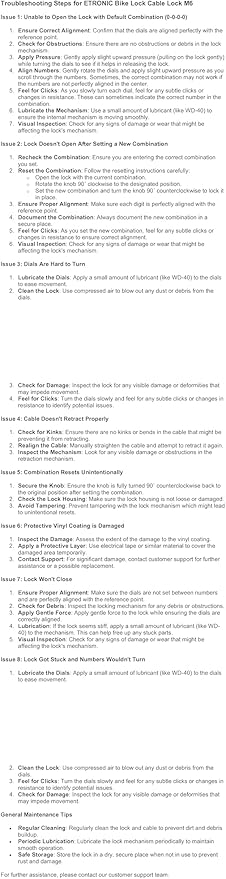 Etronic Bike Lock M6, Cable Lock 6 Feet Long Coiled Security Resettable Combo Combination Lock Bicycle Lock with Mounting Bracket