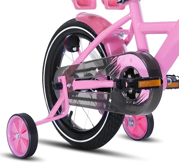 KEANO Zinnia 14 16 20 Inch Kids Bike for Girls Ages 3-10 Years, Girls' Bikes with Training Wheels, Streamers, Basket and Doll Seat, Children Bicycles
