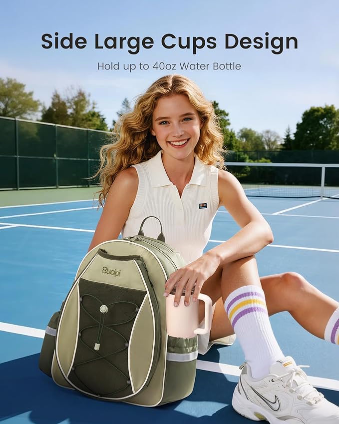 Sucipi Tennis Bag for Kids, Professional Youth Tennis Bag Backpack, Tennis Racket Bags for Women, Tennis Gifts for Boys Girls