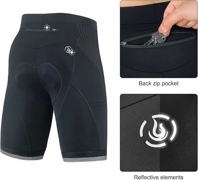 beroy Men's Comfortable Bicycle Cycling Pants, 3D Padded Bike Shorts