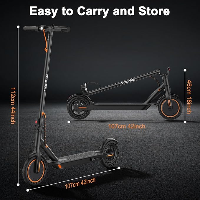 VOLPAM Electric Scooter, 350W/500W Powerful Motor, 8.5"/10" Solid Tires, 19/22Mph, 28/21/12 Miles Range,Dual Braking