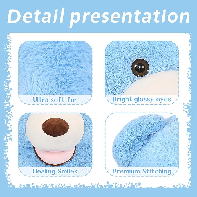 MaoGoLan Giant Teddy Bear Plush 6 Feet, Cute Valentines Day Teddy Bear Stuffed Animal with Smiling Face, Gift for Girlfriend Boyfriend Wife on Anniversary,Christmas Long Distance