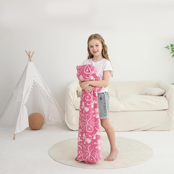 Softan Kids Throw Blanket for Girls & Boys, Warm Soft Toddler Fleece Blankets for Sofa Couch Bed, Cozy Fuzzy Plush Flannel Kids Throw Blanket for Daycare & School - Row 50x60 inches