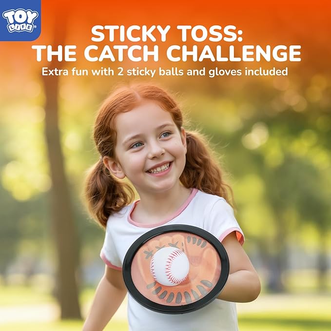 TOY Life Baseball Pitching Machine for Kids Training Tball Set– Toddler Pitching Machine Auto Launcher with 7 Balls, Bat & Sticky Gloves | Pop and Pitch Baseball Toy for Boys & Girls Ages 5-12