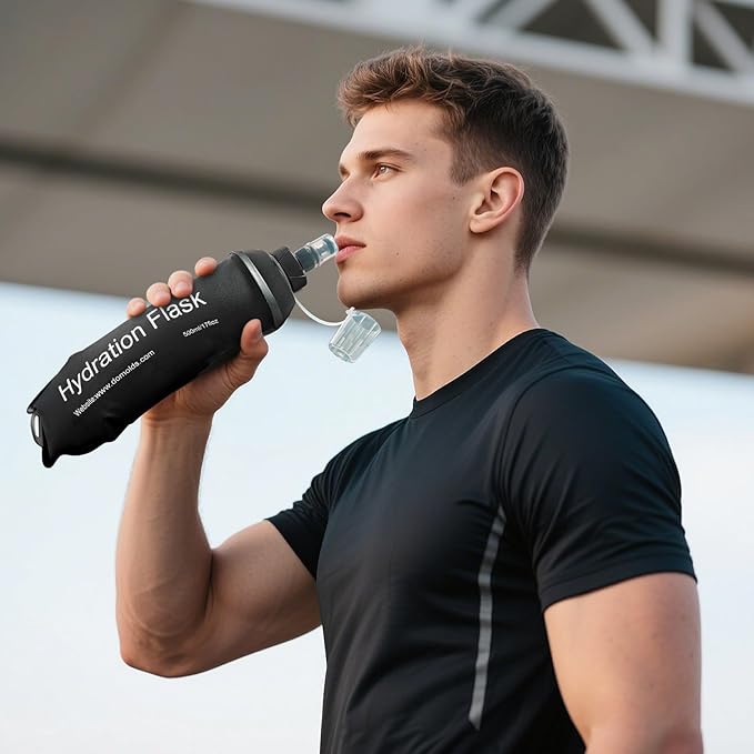 150ml Soft Flask Soft Water Bottle for Running, Hiking, Travelling, Cycling and Climbing - Black