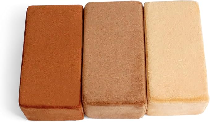 The Original Premium Plush Building Block for Kids - Certified Safe Foam Blocks in Luxuriously Soft Fabric Covers - Set of 24 (Desert)