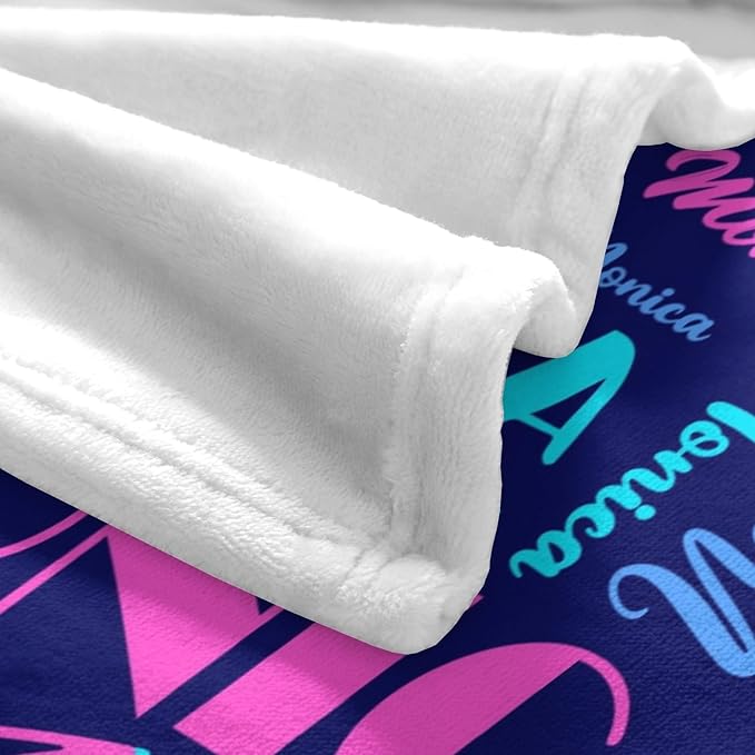 Name Blanket Personalized Blanket for Adult Kids Flannel Customize Throw Blanket Custom (Color 29, 60 x 80 Inches)