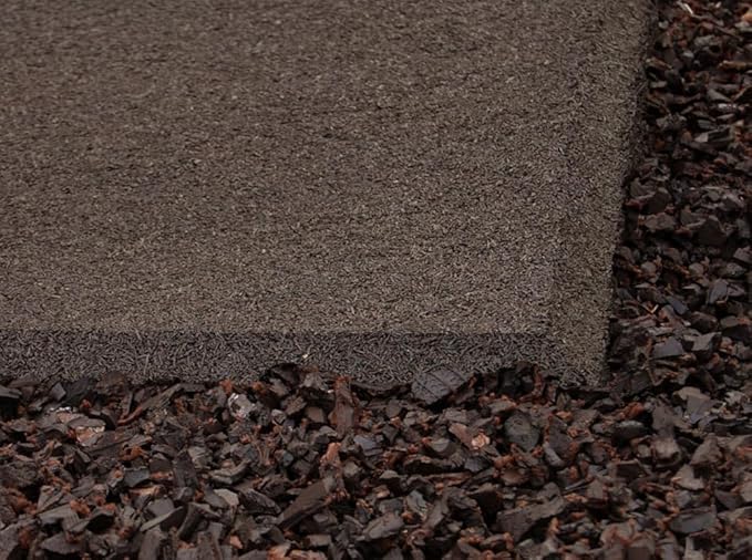 Playsafer Heavy Duty Commercial Grade Rubber Playground Safety Mat - Playground Protection Mat for Swings and Slides - 54" Long X 32" Wide x 2" Thick (Red)