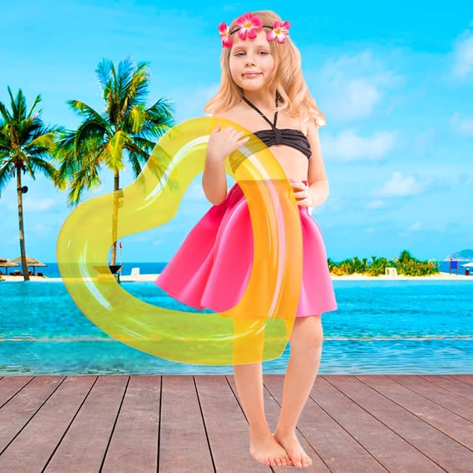 ZHUYNXIR Heart Swimming Pool Float Loungers Tube, Water Fun Beach Party Toys for Kids,Birthday Scene Layout Props.