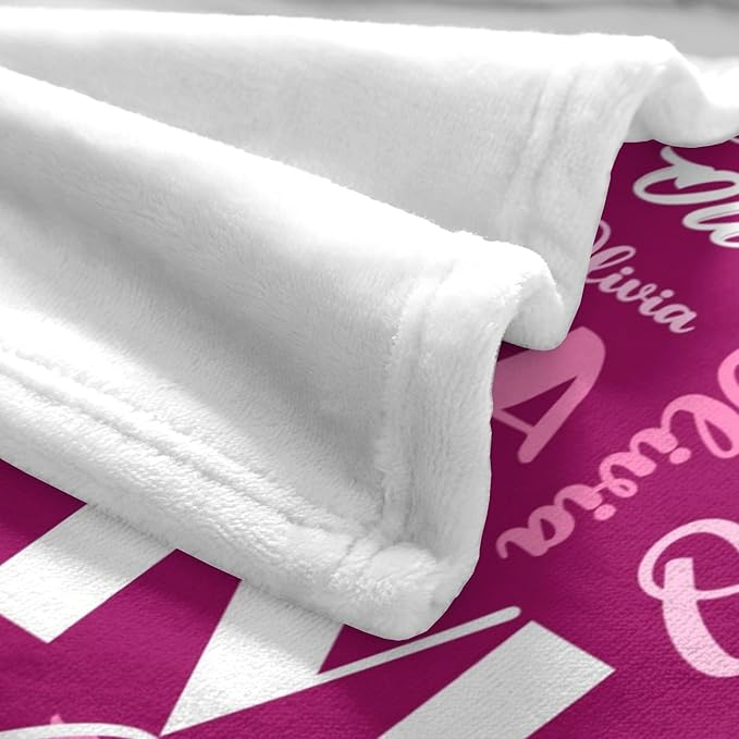 Name Blanket Personalized Blanket for Adult Kids Flannel Customize Throw Blanket Custom (Color 30, 30 x 40 Inches)