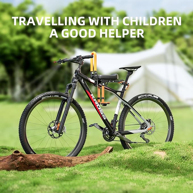 Child Bike Seat - Front Mount, Kids Bike Seat for Adult Bike,Retractable Baby Bike Seat Front Mounted, Toddler Bike Seat for Children 2~6 Years