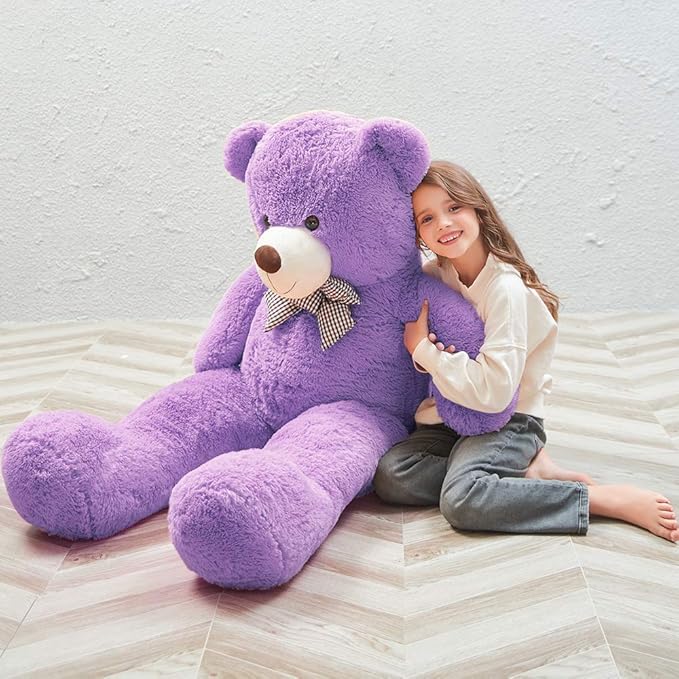 MaoGoLan Giant Purple Teddy Bear 55" Life Size Huge Plush Massive Stuffed Animals for Girlfriend Kids Boyfriend