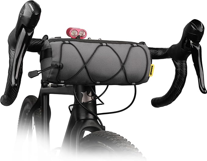 Bike Handlebar Bag Front Bike Bag 2.4Lbicycle handlebar bag with Shoulder Strap for Folding Road Mountain Bike (Gray)