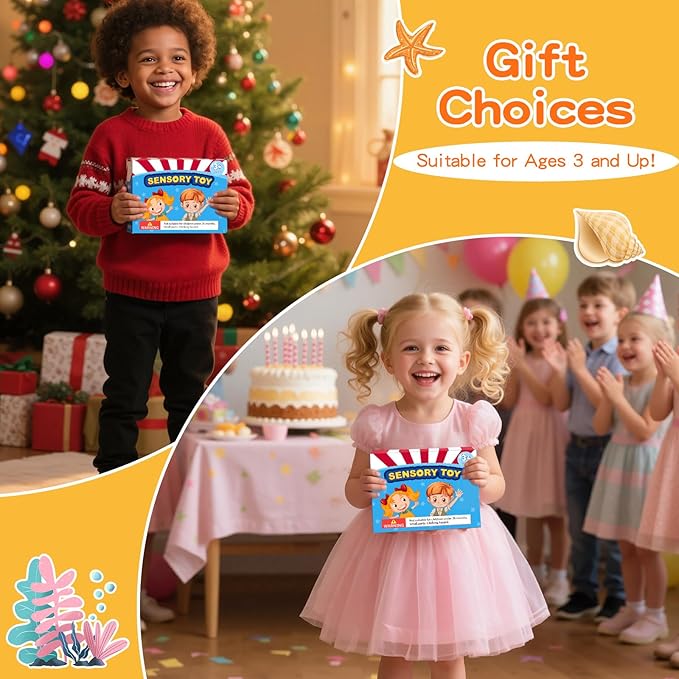 Sensory Squishy Toy | 3-Pack Maze Toy Filled with Goo | Sensory Toys for Kids with Autism | Quiet Fidget Toy | Calming Squishy Fidgets for Special Needs | Gifts Prizes for Classroom