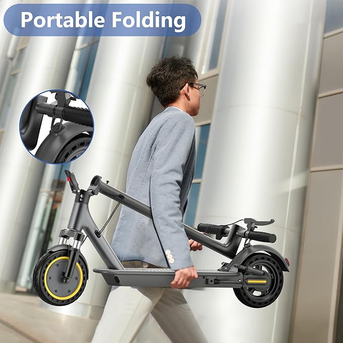 NAVIC Electric Scooter Adults,Max 19/27 Miles Ranges,Top Speed 19/22 mph,350/500W Peak Motor, Folding E-Scooter with Dual Braking Dual Suspension
