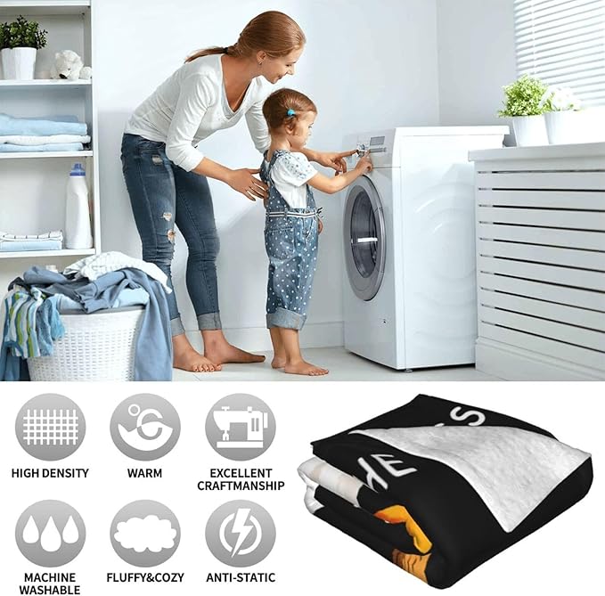 Duck Blanket for Kids, Funny Duck Lovers Fleece Blanket Gifts for Boys Girls, Warm Cozy Soft Flannel Stuff for Bed Sofa Couch 80" x 60"