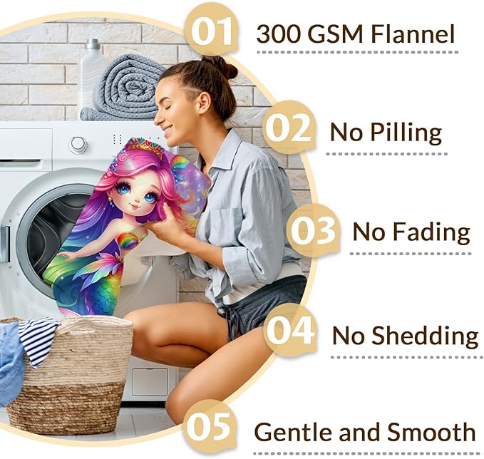 Mermaid Gifts for Kids Girls Blankets Gifts for Mermaid Lovers 6-8, 50x40 Inches Soft Cozy Warm Pink Glitter Animals Stuff Throws for Sofa Chairs Trip