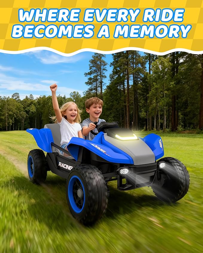 24V Ride On Toys for Big Kids, 24V 2 Seats, 4WD Ride on Car w/Remote Control, OP70 Electric Car with Multimedia Including Music, Story, Wireless Connection, Ideal Gift for Xmas & Birthday