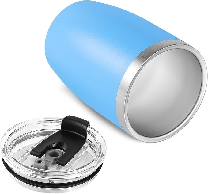 VEGOND Stainless Steel 12 oz Tumblers bulk Vacuum Insulated Double Wall Travel Tumbler with Lid and Straw Reusable Tumbler,Sky Blue 12 pack