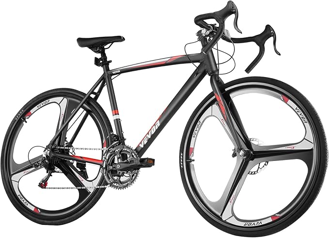 VEVOR Road Bike, 700C Wheels Racing Bike, Shimano Drivetrain City Commuter Road Bicycle, Urban Adult Sport Bicycle with Drop Bar, for Men and Women