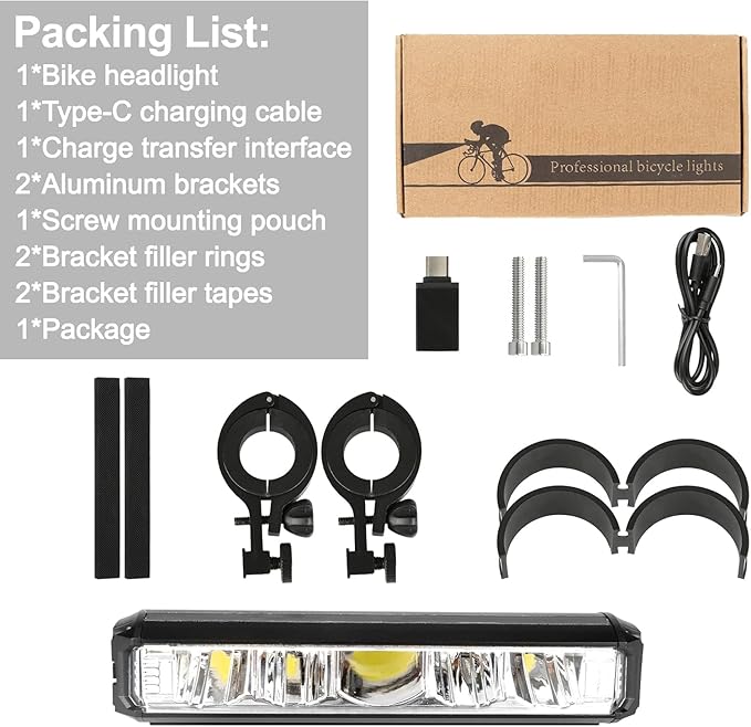 4800 Lumen Bike Lights, USB-C Rechargeable Bicycle Light, Super Bright Bike Lights for Night Riding, IP65 Waterproof Bicycle Headlight, for Commuters Adults and Children