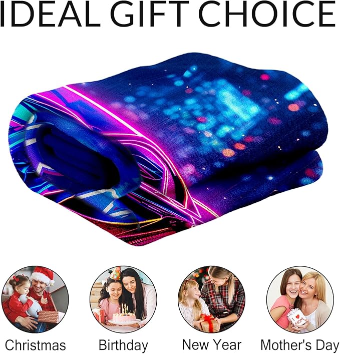 Personalized Racing Car Blanket for Teens - Boys Lightweight Throw Blanket Gifts for Sofa, Work