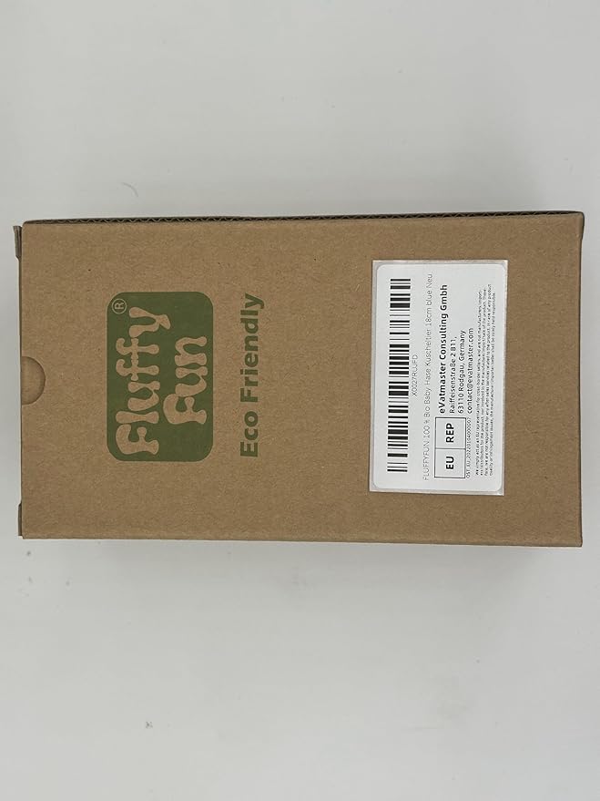 100% Organic Cotton Baby Toys Blue Bunny Rabbit Stuffed Animals for Newborn 7.1"