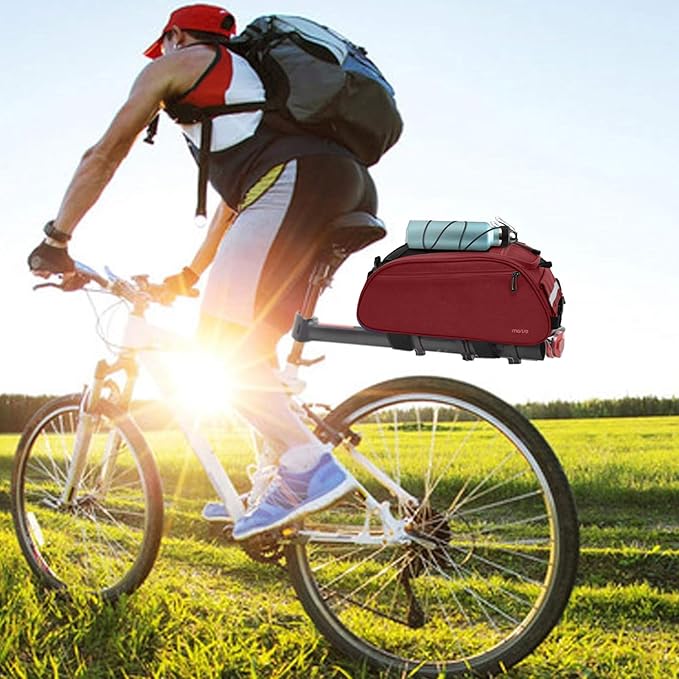MOSISO Bike Rack Bag, Waterproof Bicycle Trunk Pannier Rear Seat Pouch Cycling Bike Carrier Backseat Storage Luggage Saddle Shoulder Bag