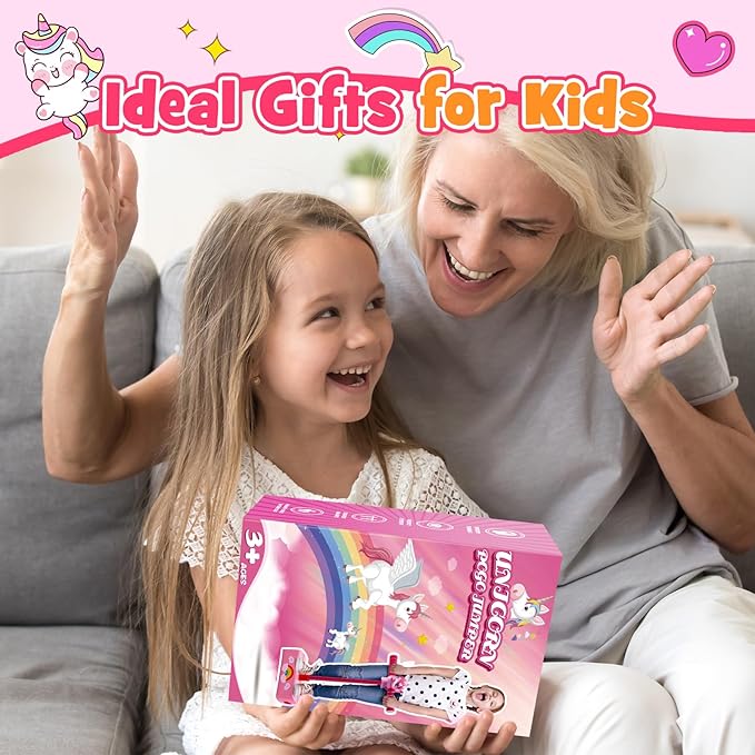 CUUGO LET'S GO! CG Jumping Promotes Growing Taller- Pogo Stick Foam Pogo Jumper for Kids, Toys for 3-12 Year Old Boys Girls Outdoor Toys Indoor Toys Fun Gifts Christmas Stocking Stuffers Gifts