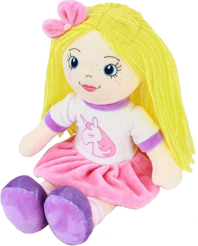 Playtime by Eimmie 14" Soft Baby Doll for Girls (Eimmie) - Plush Rag Doll for Toddlers & Infants, Washable Stuffed Toy with Sensory Fabric Body - Great for Baby Showers, Birthdays & Special Occasions