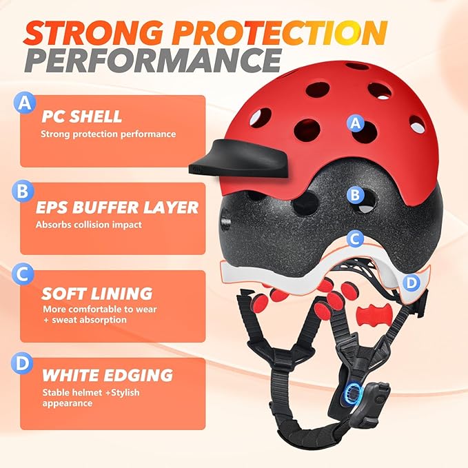 Kids Bike Helmet for 5-8-14 Kids Skateboard Helmet Boys Girls Child Youth Adjustable Lightweight Ventilation and Multi-Sports Scooter Cycling Roller Balance Bike
