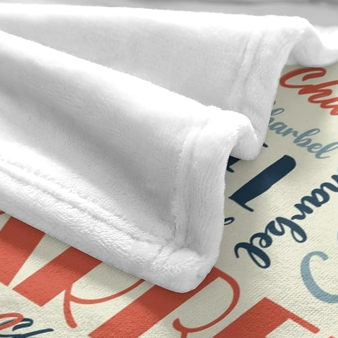 Name Blanket Personalized Blanket for Adult Kids Flannel Customize Throw Blanket Custom (Color 08, 30 x 40 Inches)