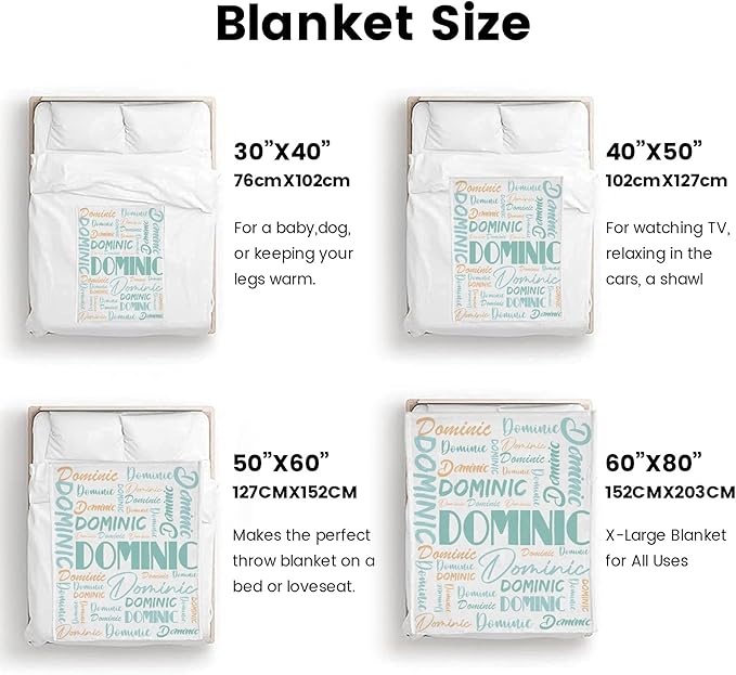 Dr.TOUGH Personalized Name Blanket Personalized Blanket for Adult Kids Flannel Customized Personalized Blankets and Throws