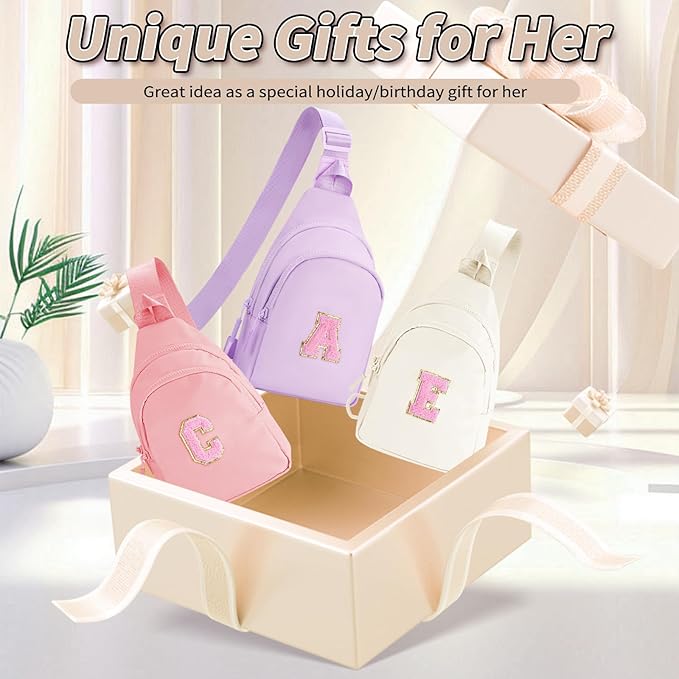 Birthday Gift for 5 6 7 8 9 10 11 12 13 14 15 16 Year Old Girls Fanny Pack Crossbody Bags for Women,Cute Trendy Stuff - Cream,Q