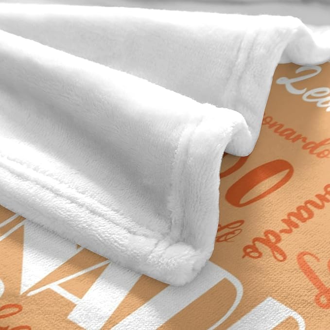 Name Blanket Personalized Blanket for Adult Kids Flannel Customize Throw Blanket Custom (Color 05, 50 x 60 Inches)