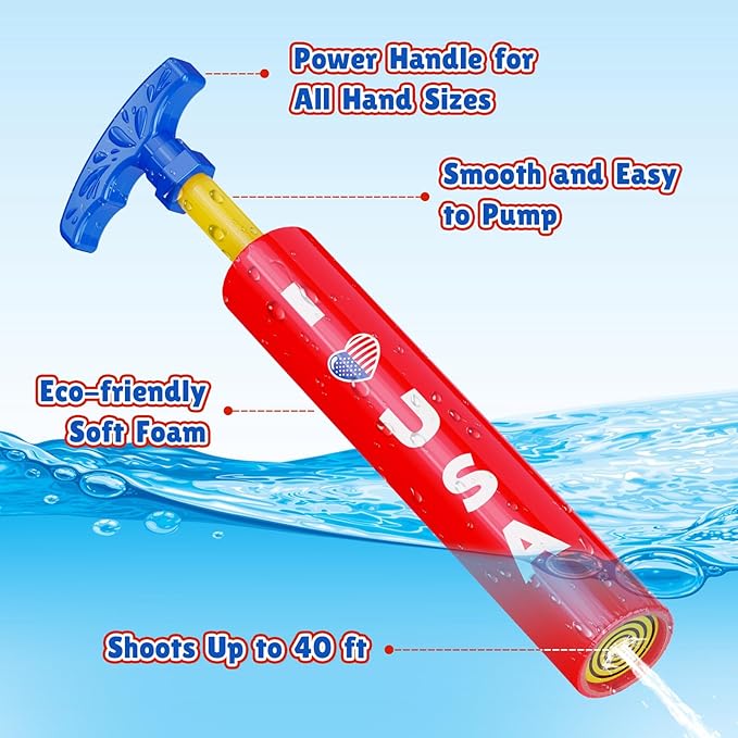 LQYoyz 4th of July Water Gun Independence Day 6 Pack Super Water Soaker Blaster Squirt Guns 40 Ft Water Shooter Swimming Pool Beach Summer Party Water Game Fighting Toys for Kids