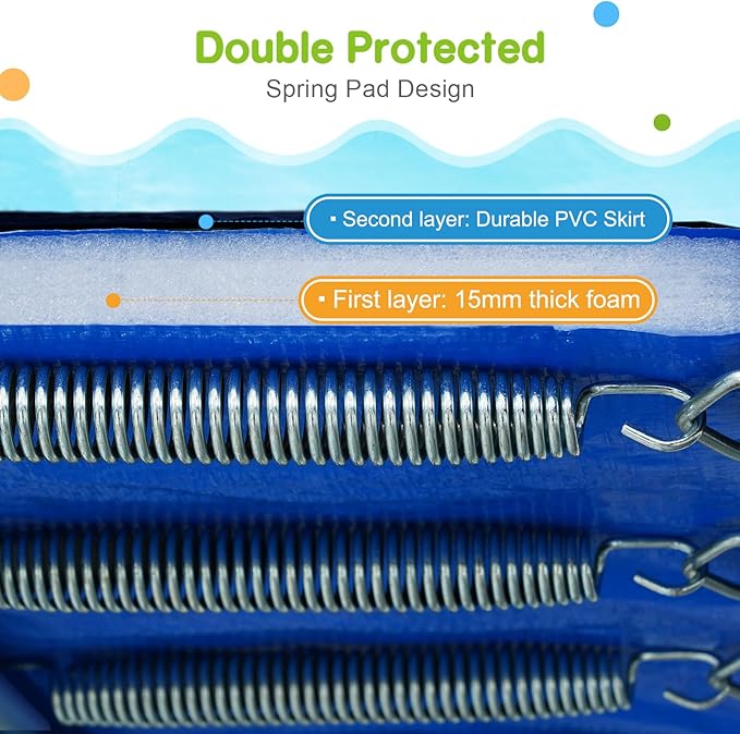 Zupapa No-Gap Design 16 15 14 12 10FT Trampoline with Safety Enclosure Net and Non-Slip Ladder 10-Year Quality Assurance Perfect for Kids Family Outdoor Backyard Fun