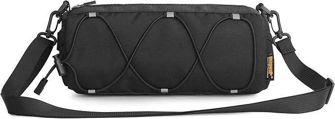 Bike Handlebar Bag Front Bike Bag 2.4Lbicycle handlebar bag with Shoulder Strap for Folding Road Mountain Bike (Black)