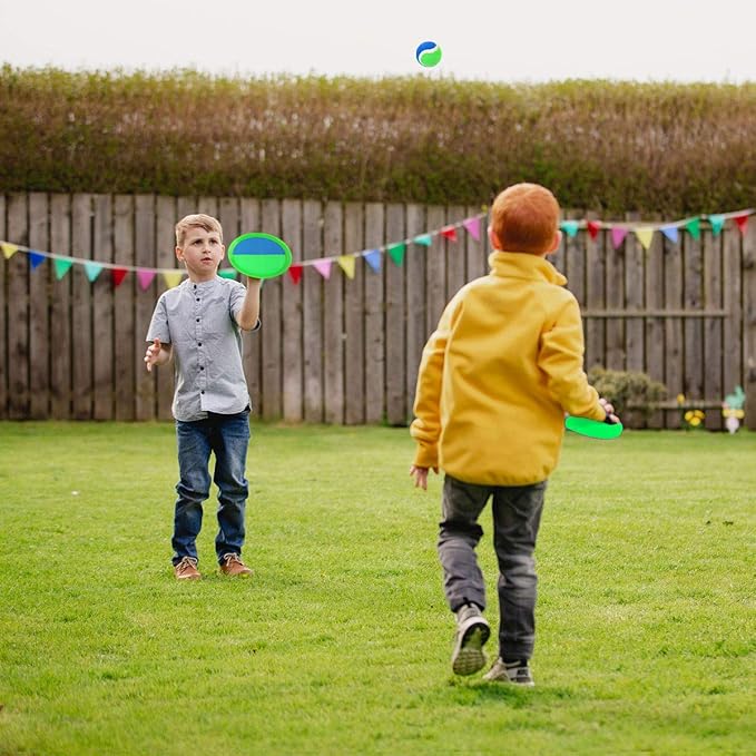 EVERICH TOY Upgraded Toss and Catch Ball Game Set, Kids Toy Stocking Stuffers for Boys Girls Ages 3-12, Includes 2 Paddles 2 Sticky Balls, Water-Resistant Indoor Outdoor Toy for Beach Pool Yard