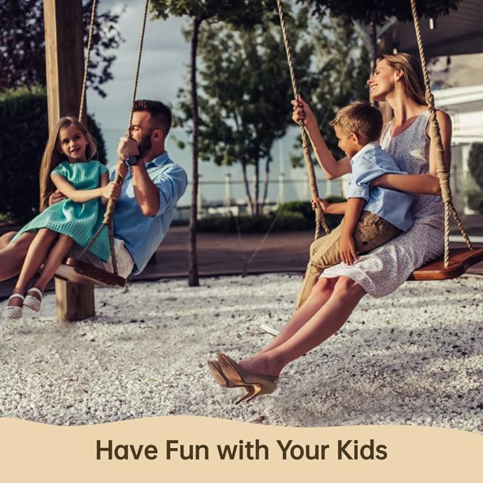 Wooden Tree Swing,500lbs Load Capacity Wooden Swing for Adults & Kids,Adjustable Height,Waterproof Hanging Swing Seat for Indoor,Outdoor,Backyard,Garden,Playground (Adult)