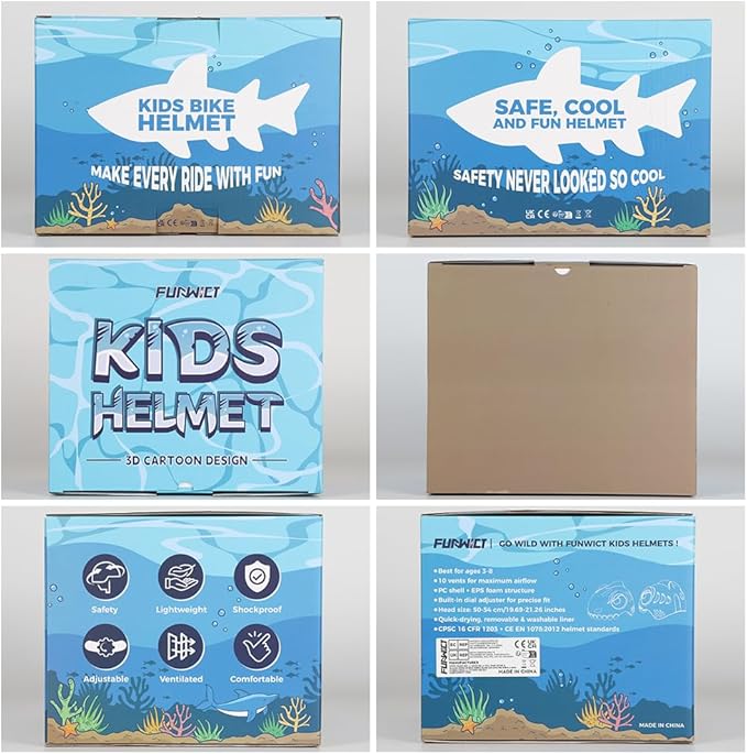 Bike Helmet for Kids 3-5-8 Toddler Bike Helmet Animal 3D Cartoon Boys Girls Safety Adjustable Kids Helmet and Pads Set for Cycling Scooter Skateboard