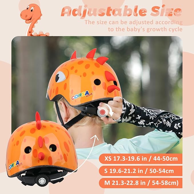 Toddler Kids Bike Helmet, Adjustable and Multi-Sport, 3 Sizes for Ages 1-2-3-5-8-14 Years Child Infant Boys Girls