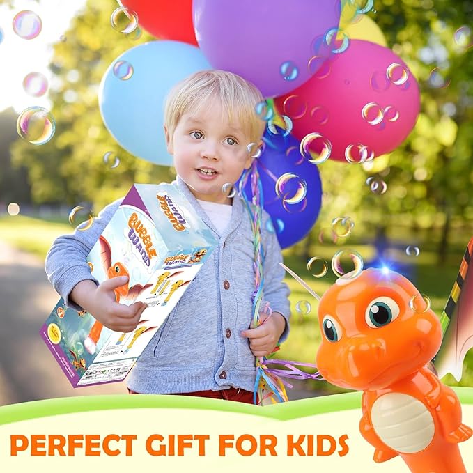 Dinosaur Bubble Wand Toys for Kids Age 3 4 5 6 7 8 Years Old: Bubbles Machine for Kids, Toddler Outdoor Toys, Gifts Birthday Presents for 3 4 5 6 Year Old Boys Girls
