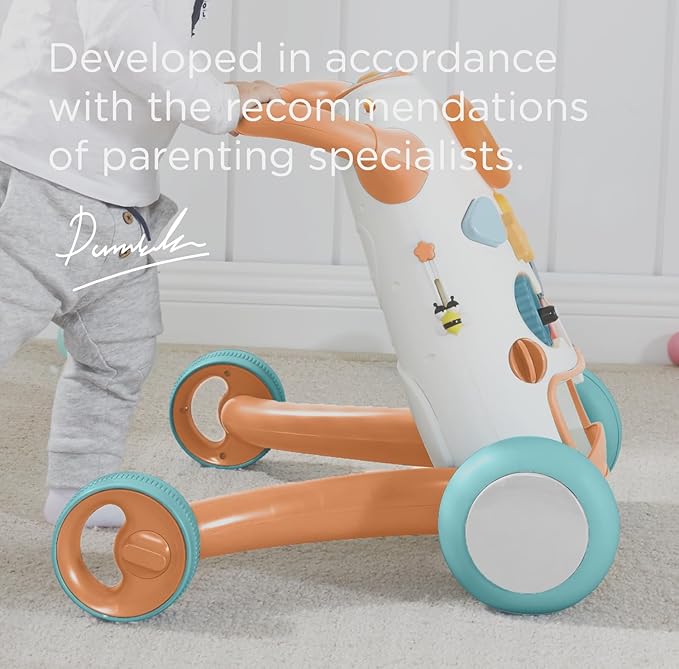 KรB Montessori Baby Walker - Interactive Push Toy for Toddlers Learning to Walk with Soft Music & Lights, Adjustable Speed & Non-Slip Wheels, Educational Activity Center