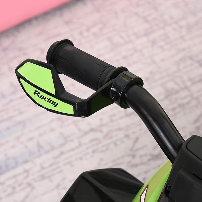 Aosom NO Power Kids Ride On Push Car, Ride Racer, Foot-to-Floor Sliding Car, Walking ATV Toy with Music, Lights, for 1.5-3 Years Old, Green