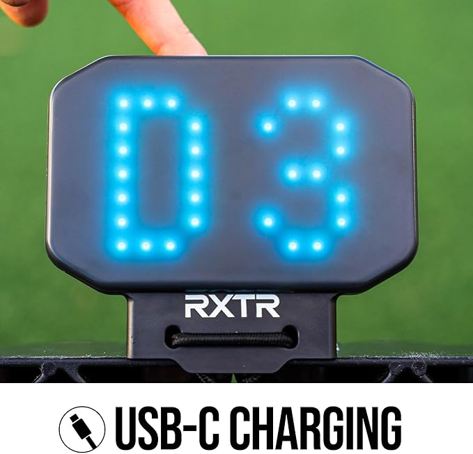 RXTR Reaction Training Light - Smart Soccer Training Device with Real-Time Scoring, Built-in Drills, Compatible with QUICKPLAY Rebounder Boards, No App Required