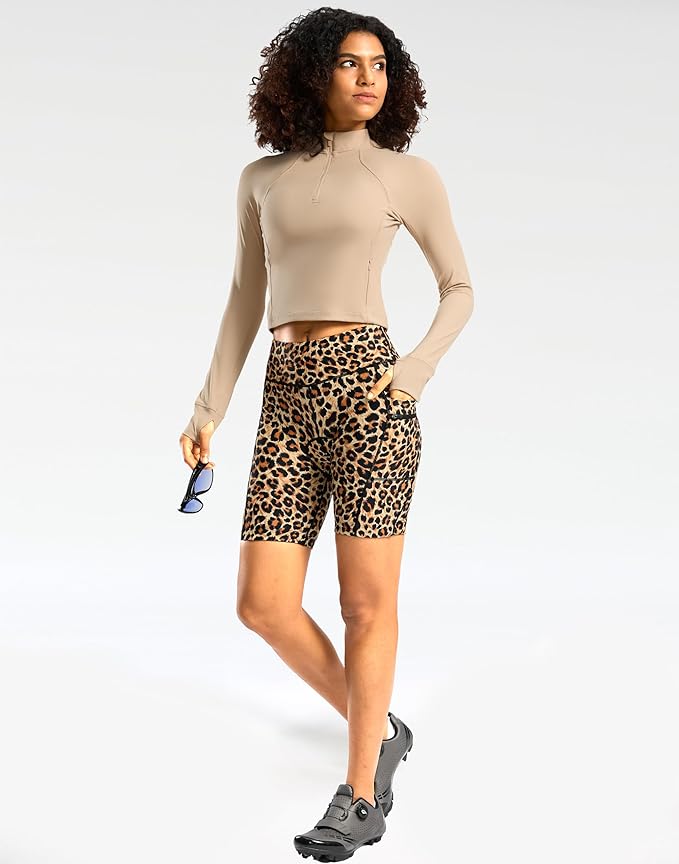 Women's 4D Padded Bike Shorts 5"/7" Riding Underwear Cycling Bicycle Road Biking Cycle Shorts for Women Zipper Pockets