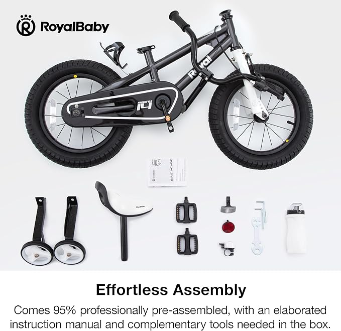 RoyalBaby Kids Bike EZ Freestyle Training Free Balance to Pedal Easy Learning Bicycle, 12-18 Inch for Toddlers to Big Kids